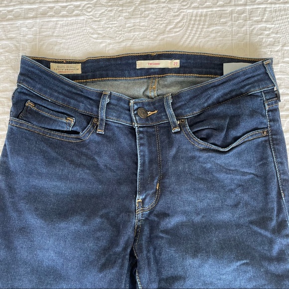 Levi’s Skinny Stretch 711 Dark Blue Wash Jeans - Picture 3 of 4